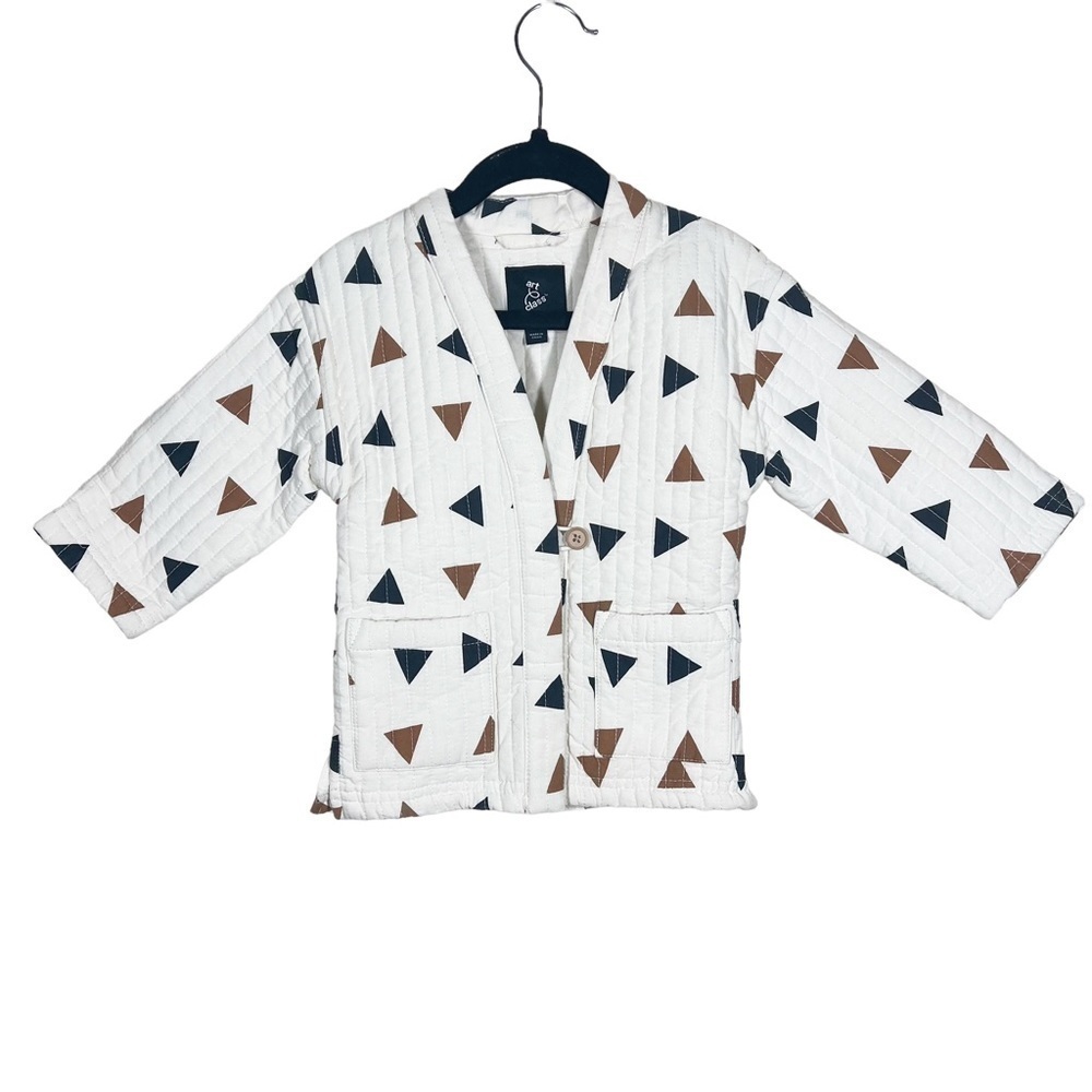 Art Class Target Baby Girl Quilted Shacket Shirt Triangle Print Size 12 Months